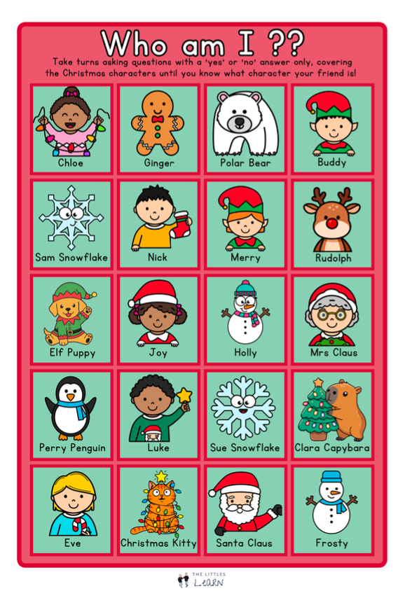 Who Am I? Christmas Guessing Game - PDF Digital Download