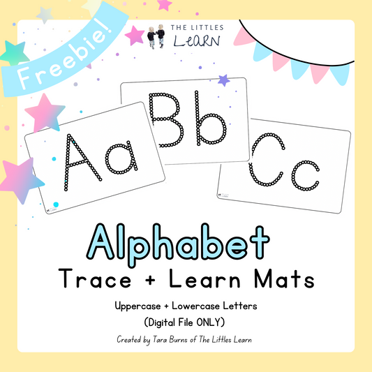 Alphabet letter mats in uppercase and lowercase for art actvitities and prewriting.