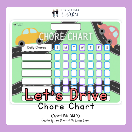 A cute and colourful car themed chore chart.