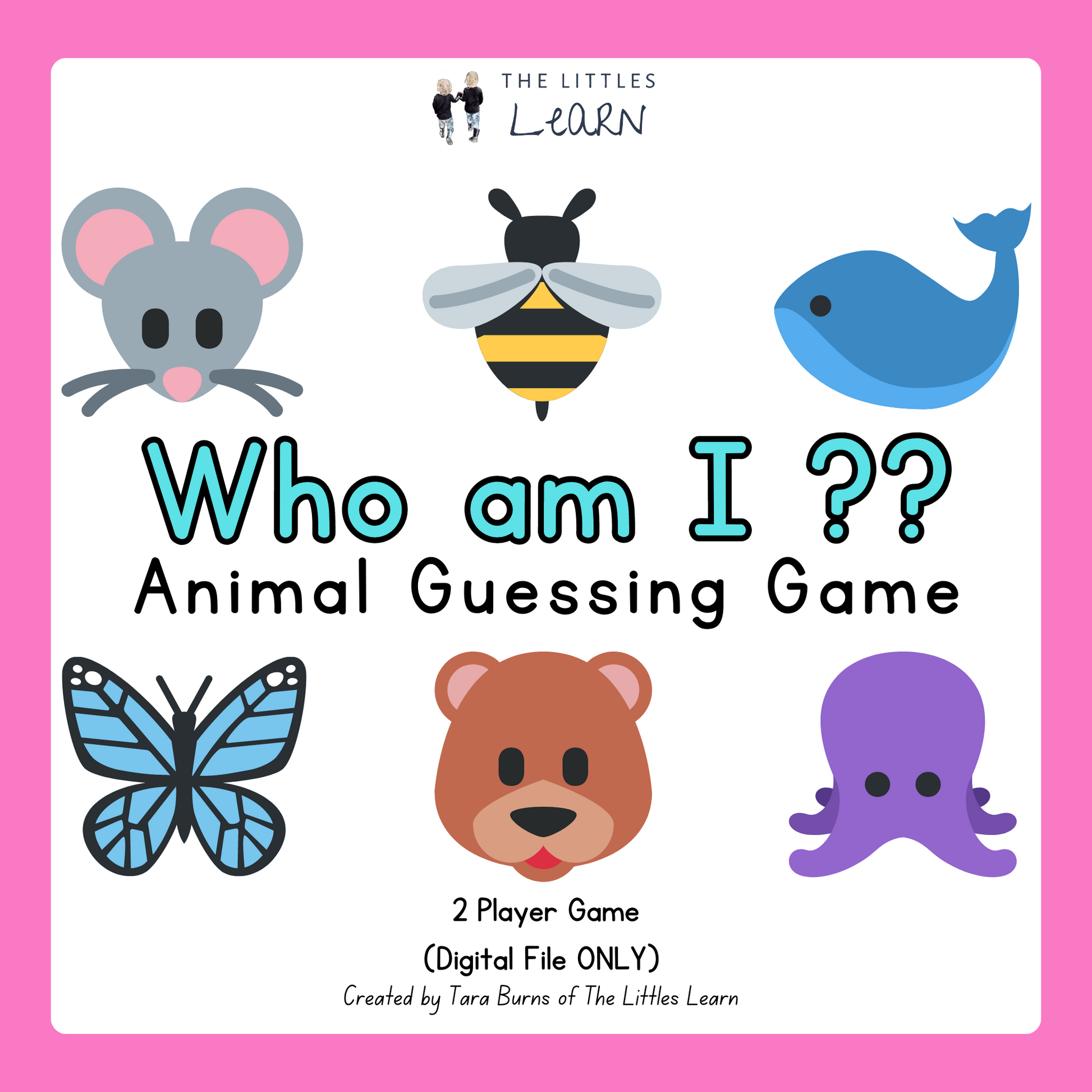 Colourful animal boards featuring 24 cute animal faces for a fun print at home version of the classic guess who game.