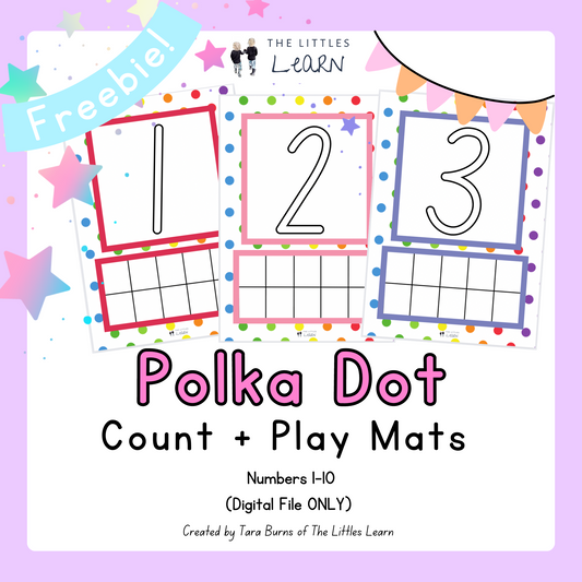 Polka Dot Count and Play Mats - PDF Digital Download