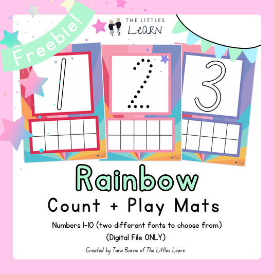 Rainbow Count and Play Mats - PDF Digital Download