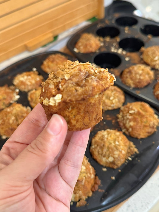 Dairy Free Carrot, Banana, Apple and Pear Muffins