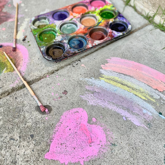 DIY Chalk Paint - Mess Free Art for Outside!
