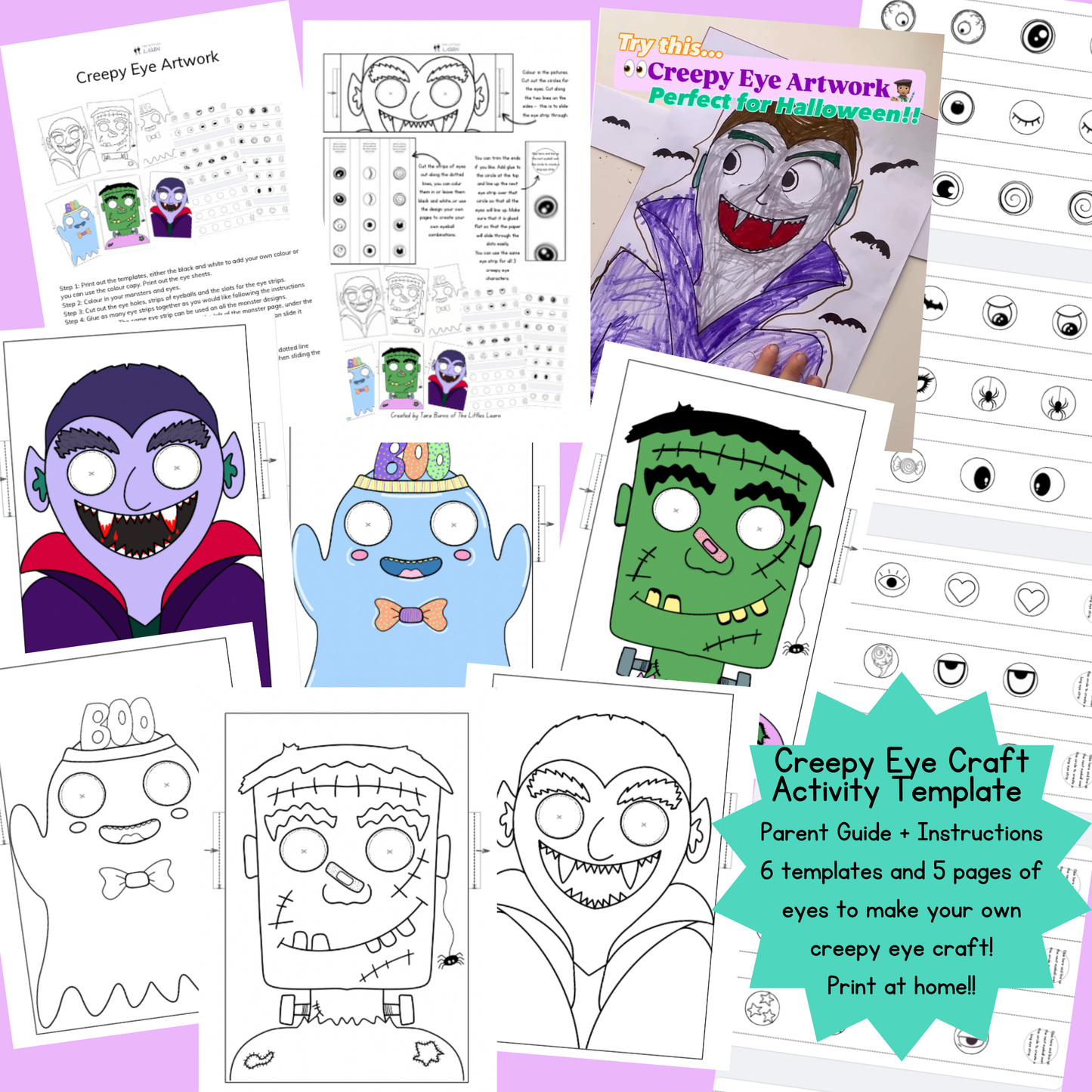 Creepy Eye Craft Template - PDF Digital Download (Copy)