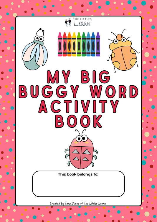 My Big Buggy Word Activity Book - PDF Digital Download
