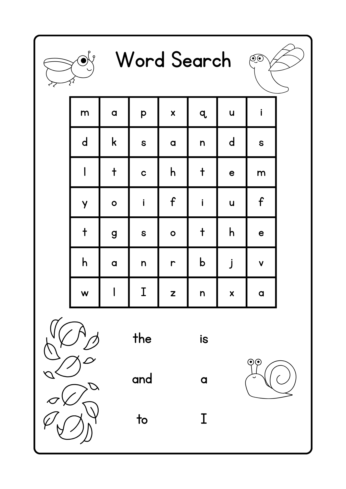 My Big Buggy Word Activity Book - PDF Digital Download