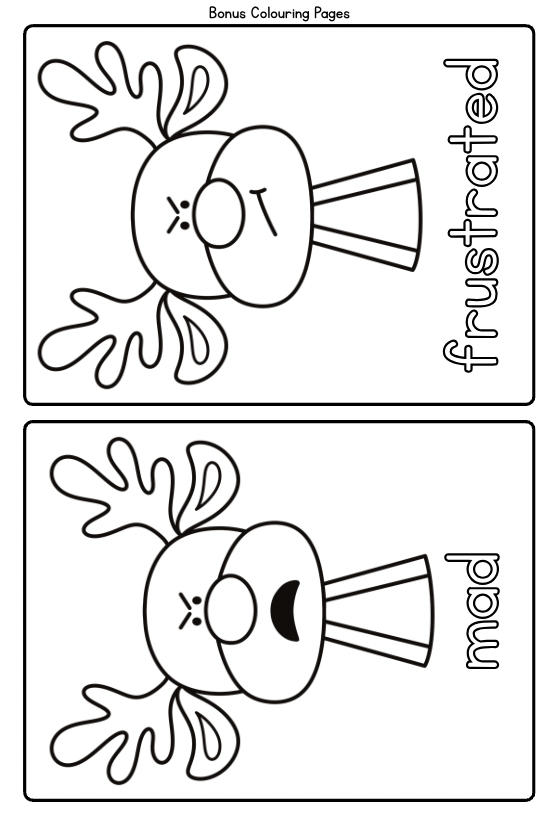 Emotional Reindeer BINGO Game - PDF Digital Download