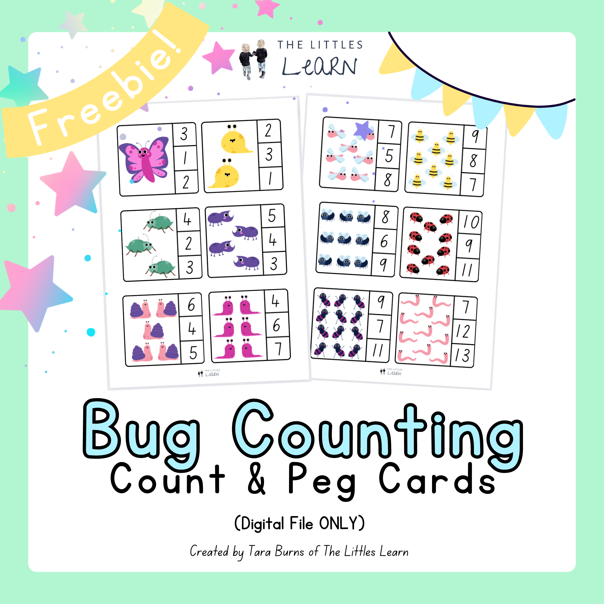 Bug Counting Graph Bug Counting - Count and Peg Cards - PDF Digital Download – The Littles ...