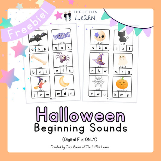 Cute halloween images to match with their correct beginning letter.