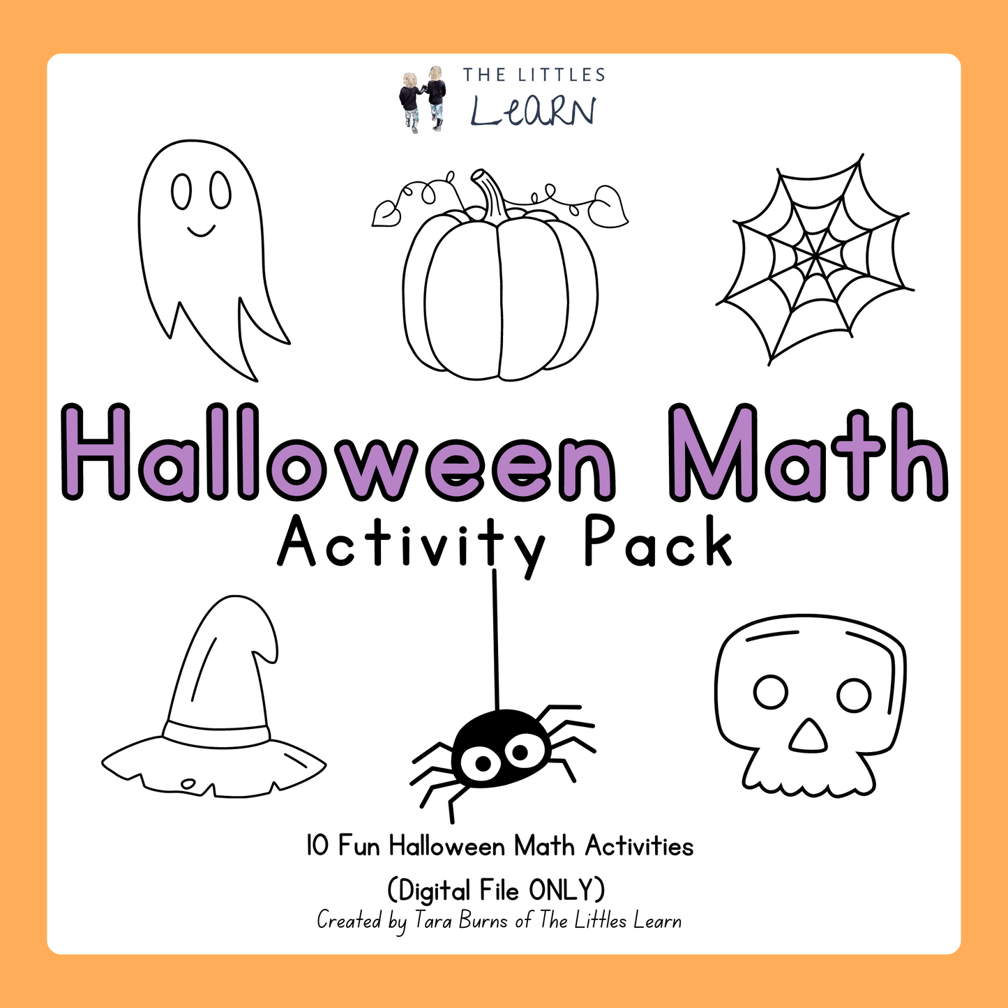 Printable math activity ages in a fun halloween theme.