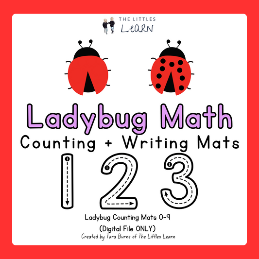 Printable cards with numbers to trace and ladybugs to add spots to.