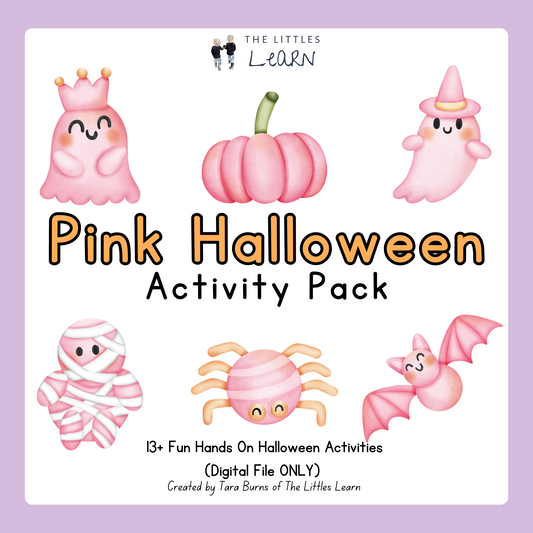 a printable halloween activity pack with more than 13 activities and all pink halloween images with cuteness overload.